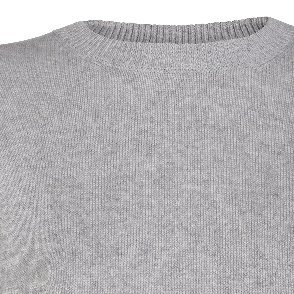 Brunello Cucinelli Soft Texture Crewneck Knitwear With Ribbed Finish In Gray