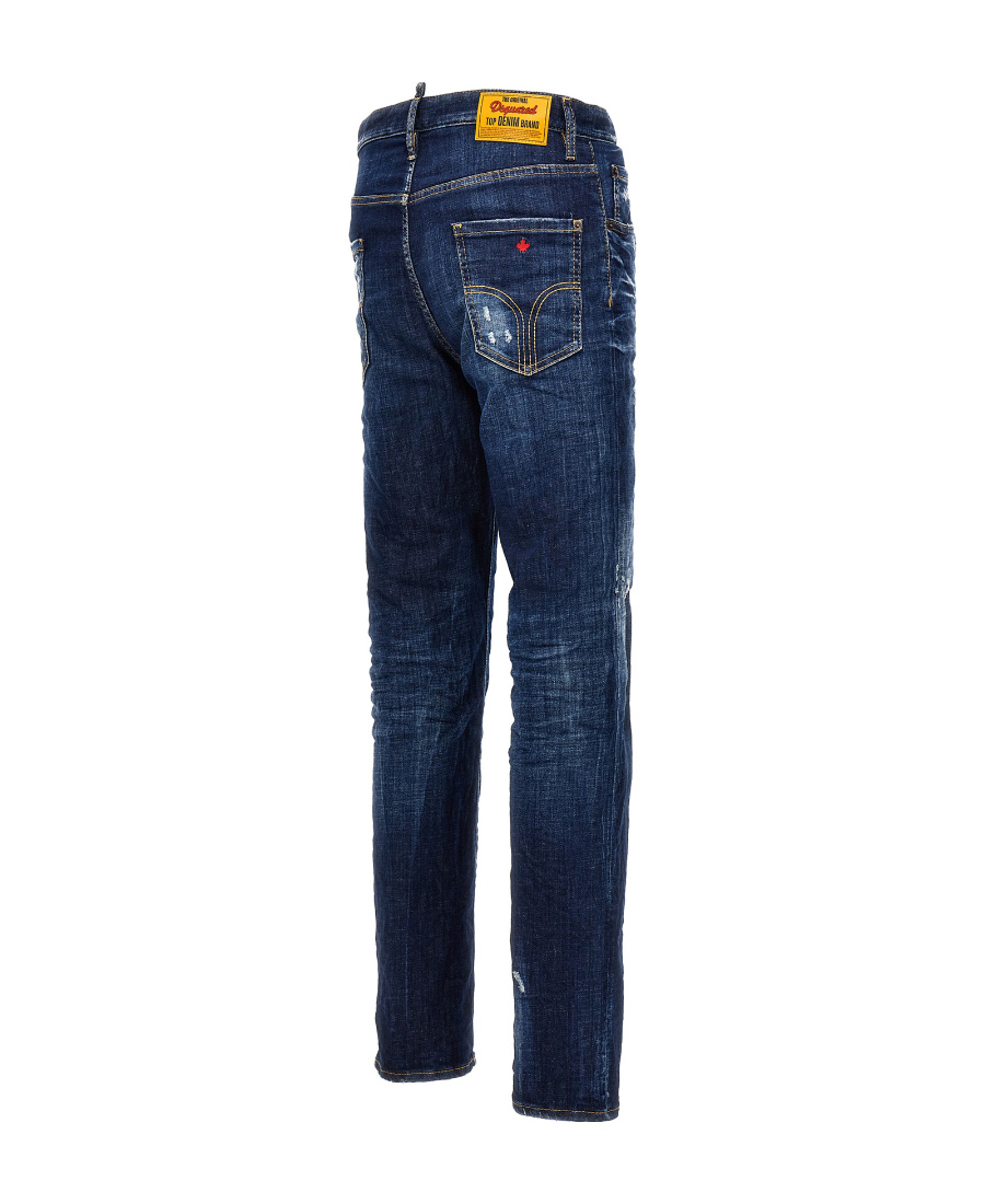 Shop Dsquared2 Distressed Straight-leg Jeans In Blue