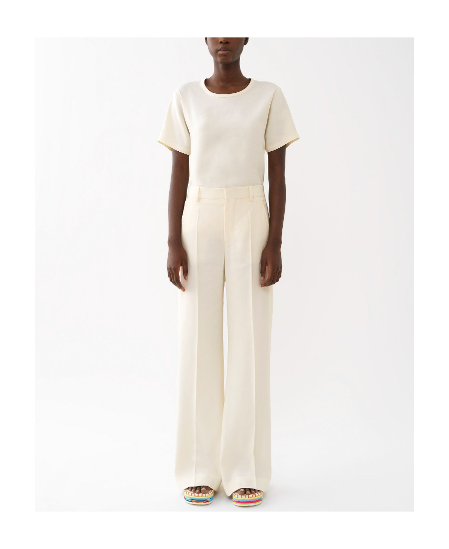Chloé T-shirt With Round Neck And Short Sleeves In White