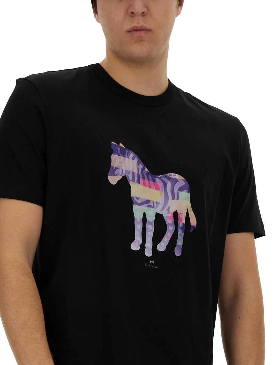 PAUL SMITH ZEBRA-PRINT COTTON T-SHIRT