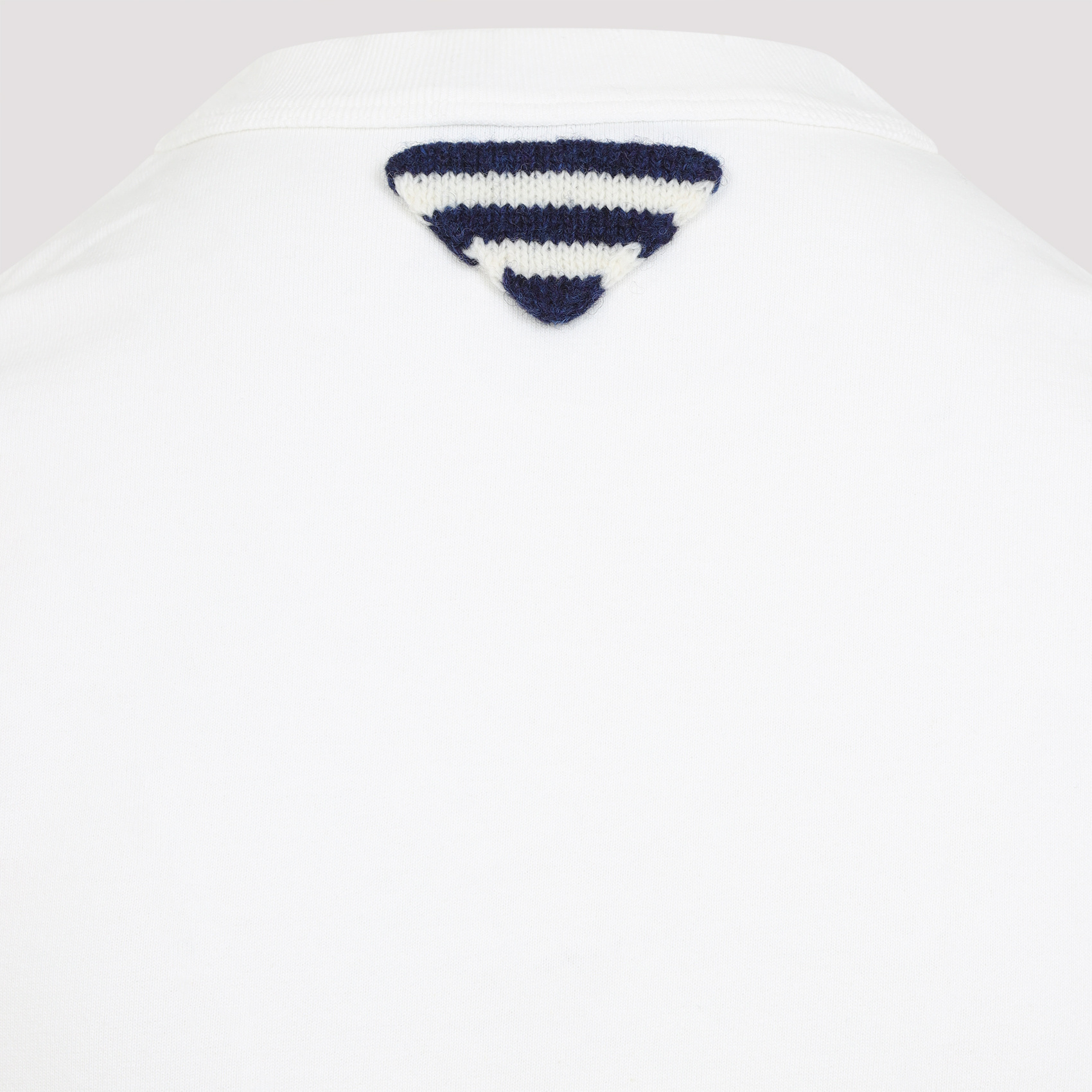 Prada Stamped Logo Crew Neck T-shirt In White
