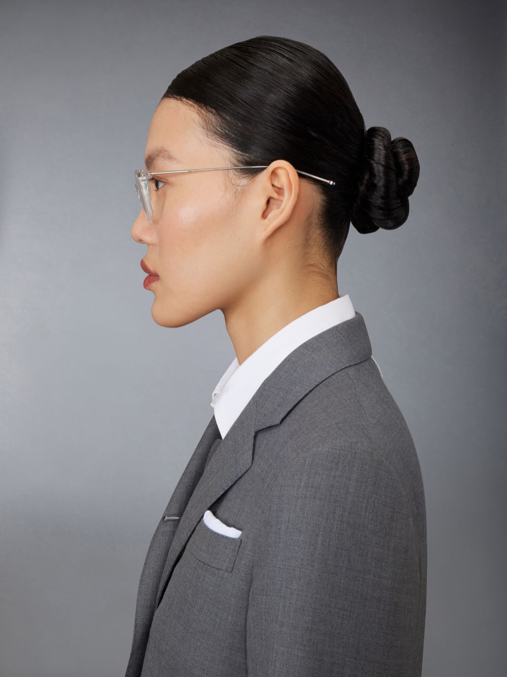 Thom Browne Square-frame Glasses In Gray