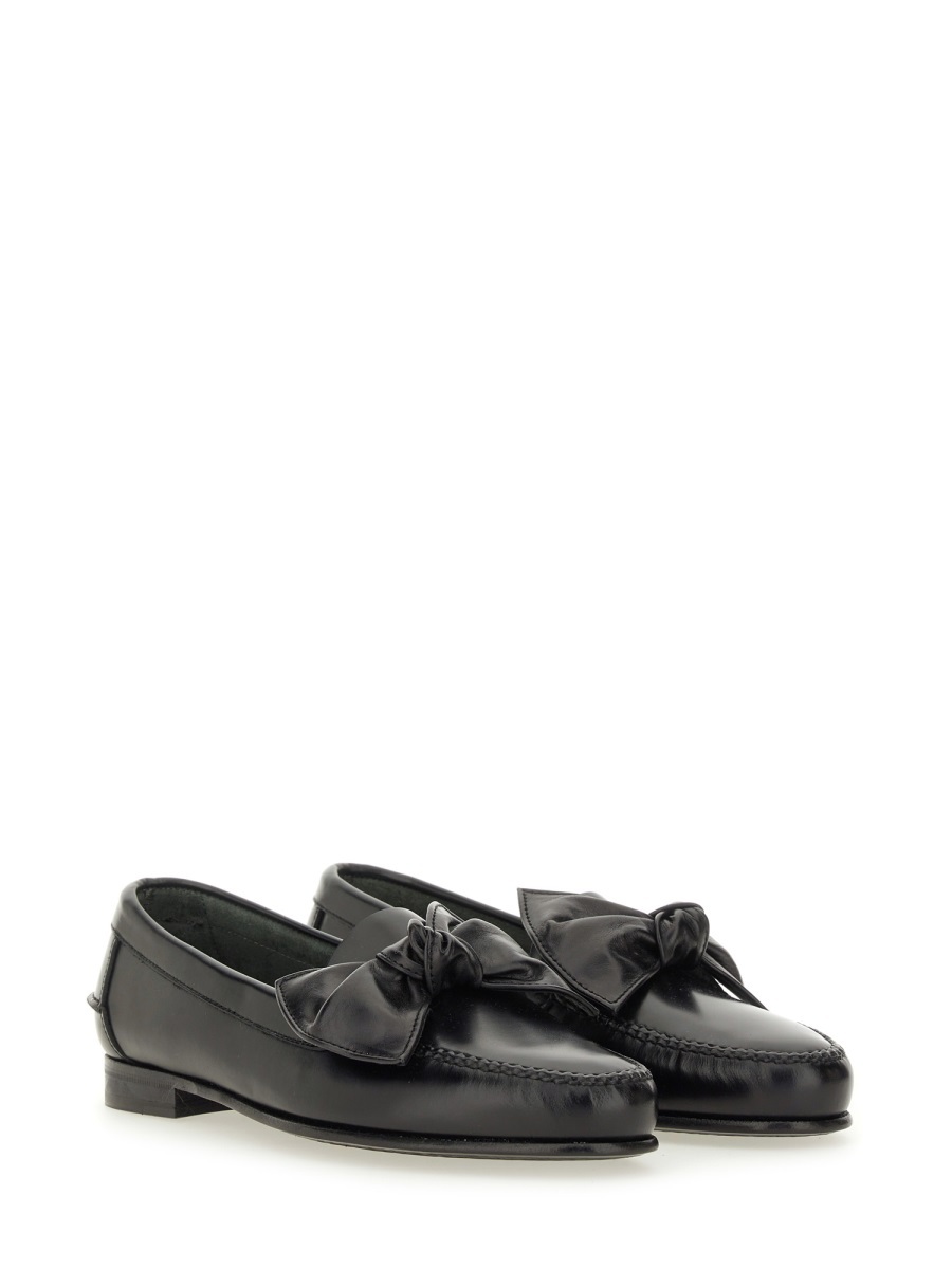 Hereu Bow-detail Loafers In Black