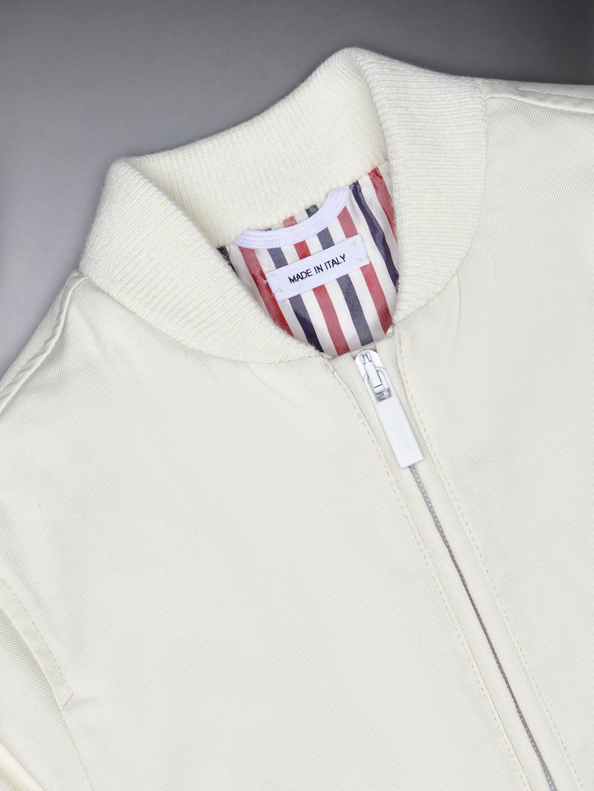 Thom Browne Padded Bomber Jacket In White