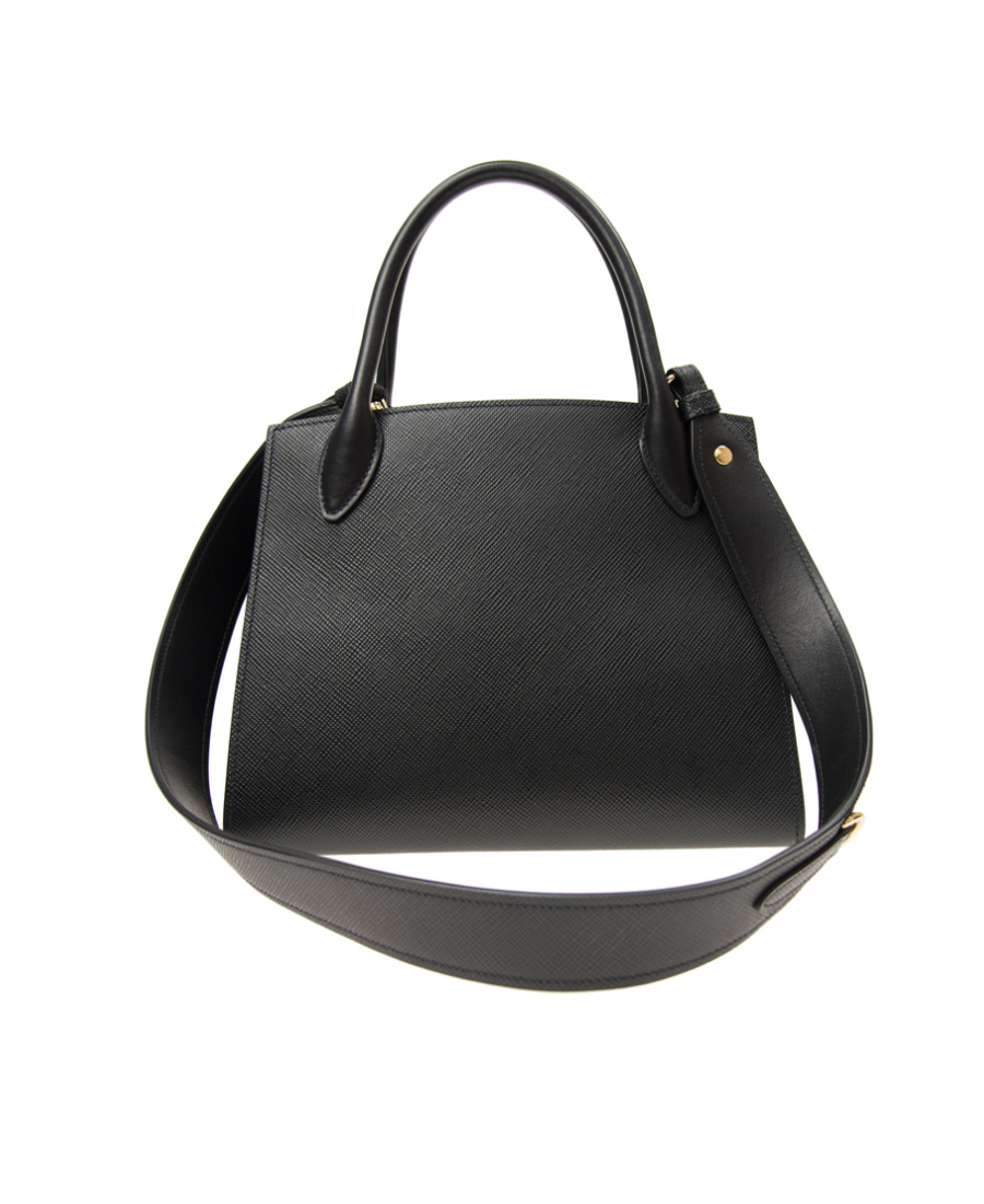 Prada Monochrome Small Saffiano Bag In Black