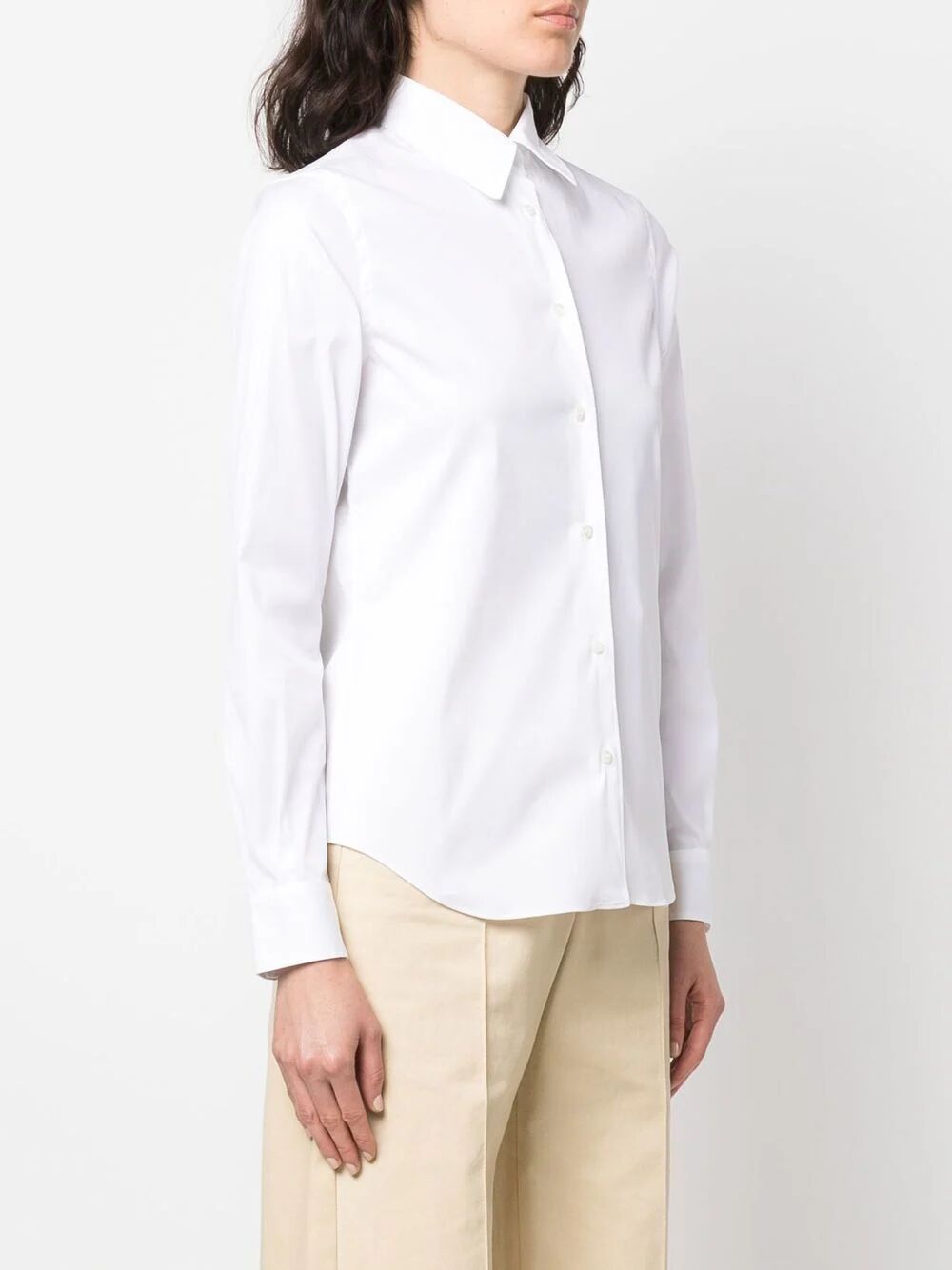 Aspesi Long-sleeved Lapel Shirt In White