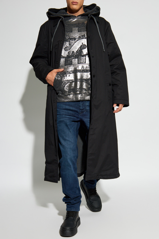 Diesel J-marlon Single-breasted Coat In Black