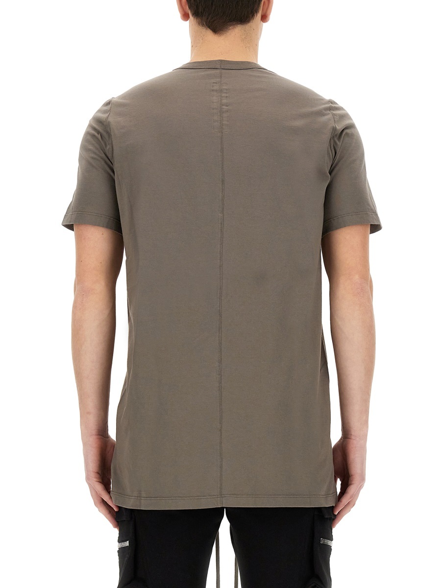 Rick Owens Panelled Cotton T-shirt In Gray