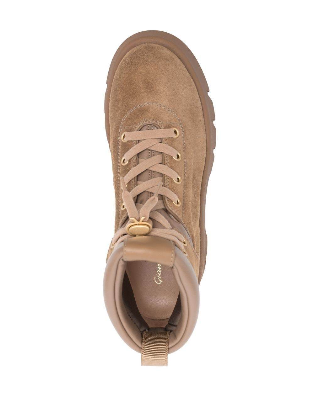 Gianvito Rossi Lace-up Ankle Boots In Nude