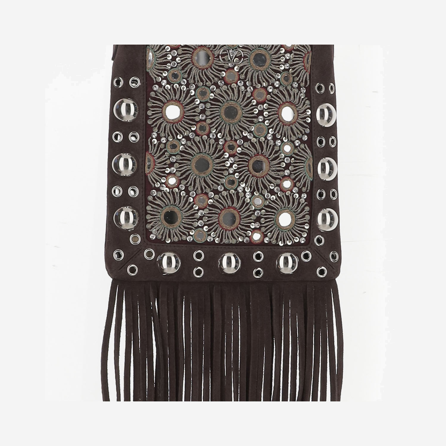 Valentino Fringe Shoulder Bag In Brown