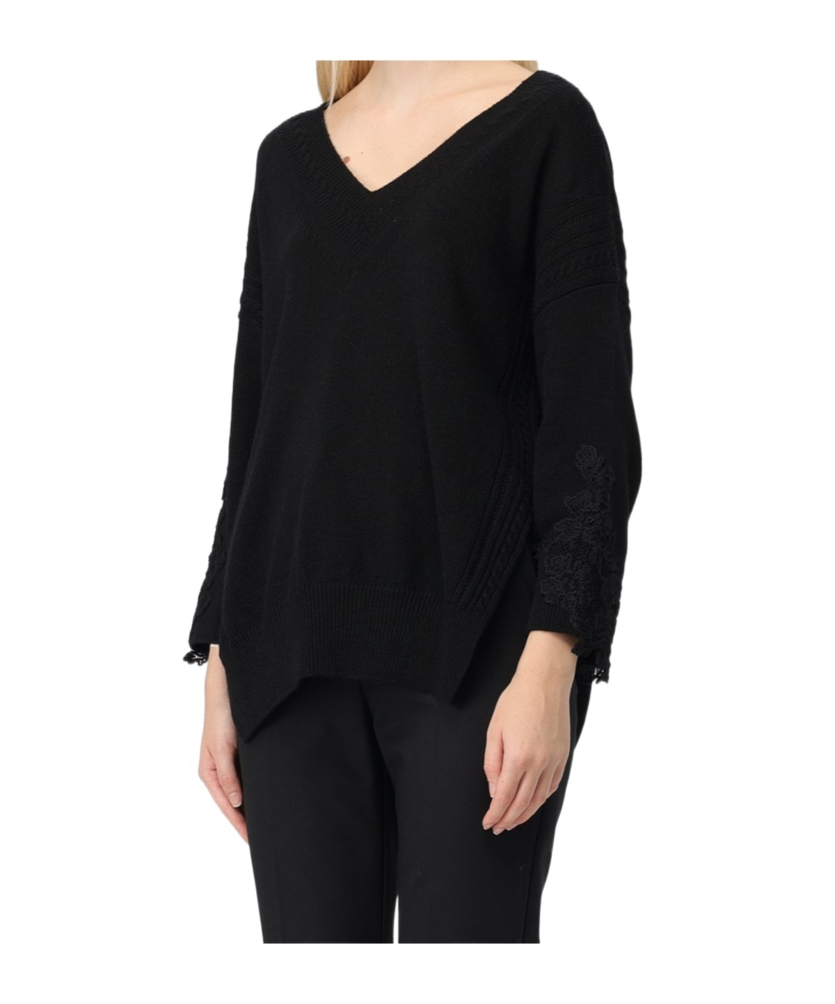 Ermanno Scervino V-neck Sweater In Black