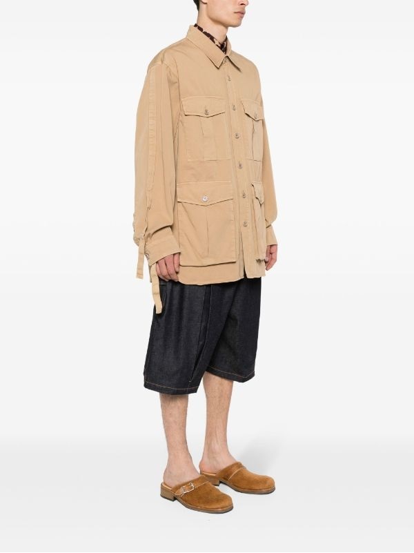 Dries Van Noten Long Sleeve Shirt Jacket In Nude
