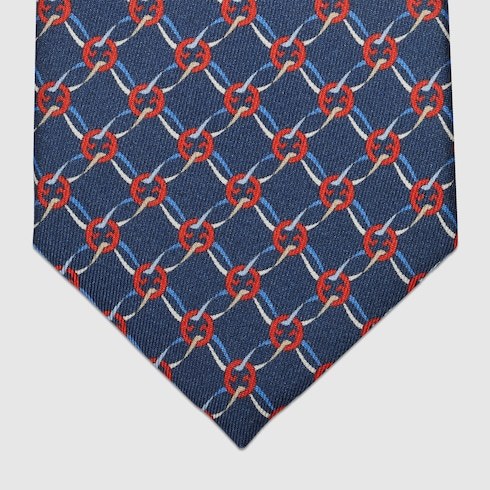 Gucci Interlocking G Silk Tie In Multicolor