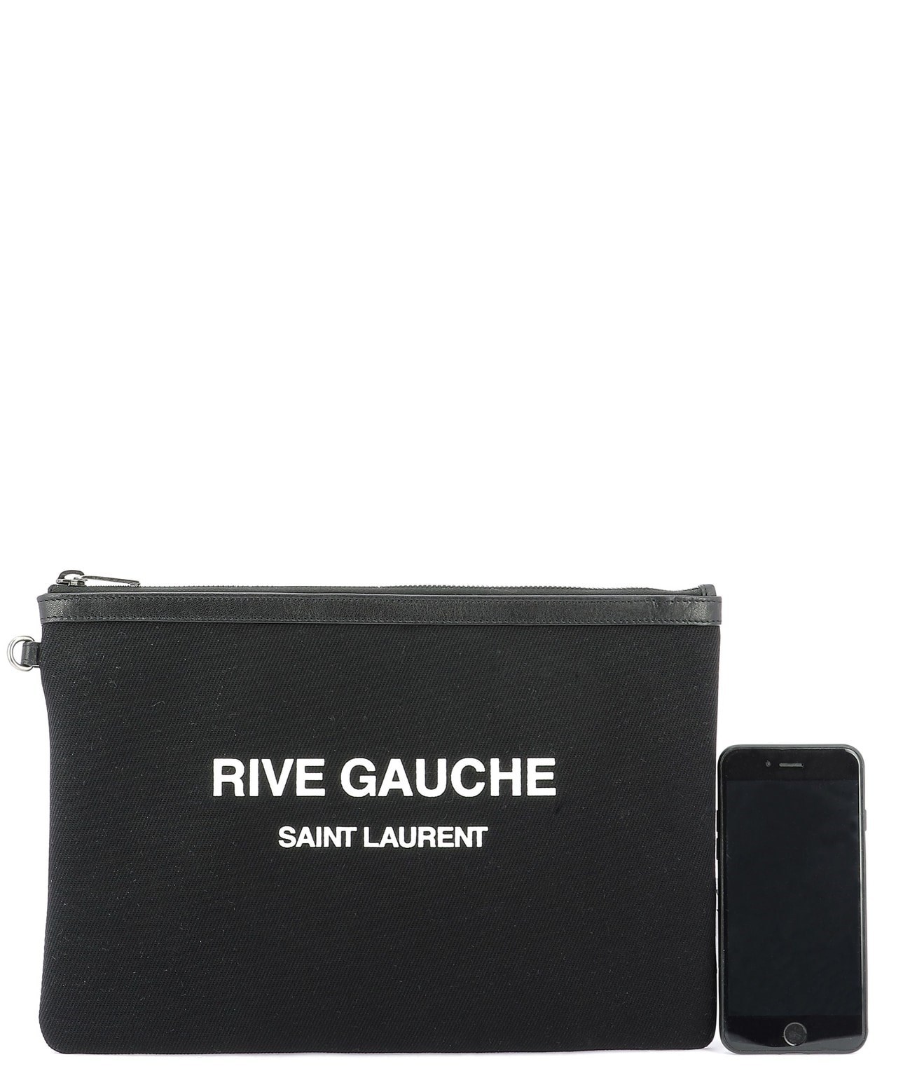 Saint Laurent Logo-print Clutch In Black