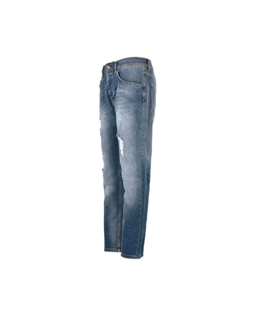 Shop Iceberg Tear The Details Of The Jeans In Blue