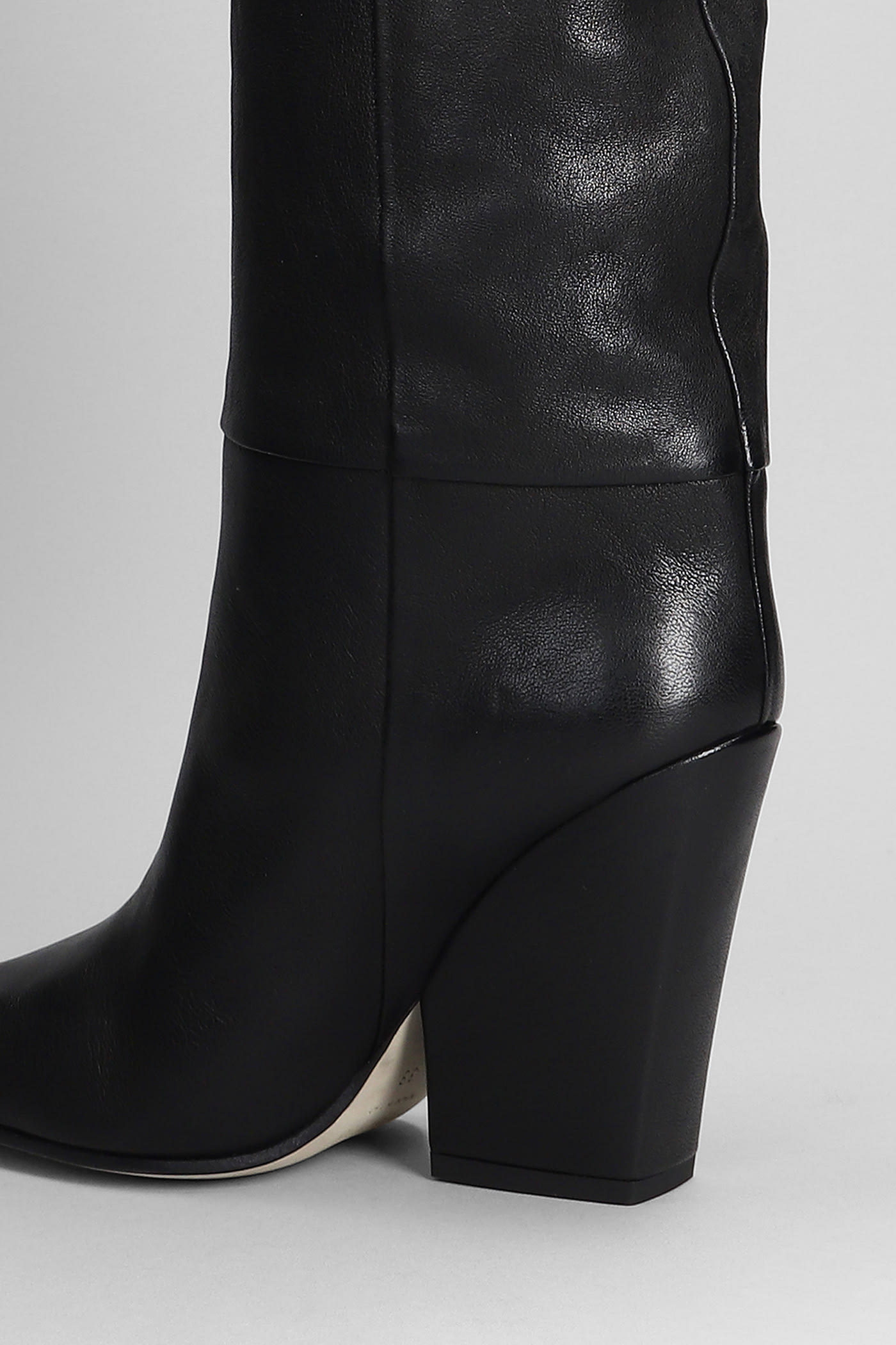 Paris Texas Black Texture-effect Leather Boots In Black