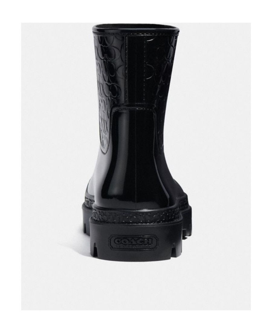 Coach Round-headed Short Boots In Black