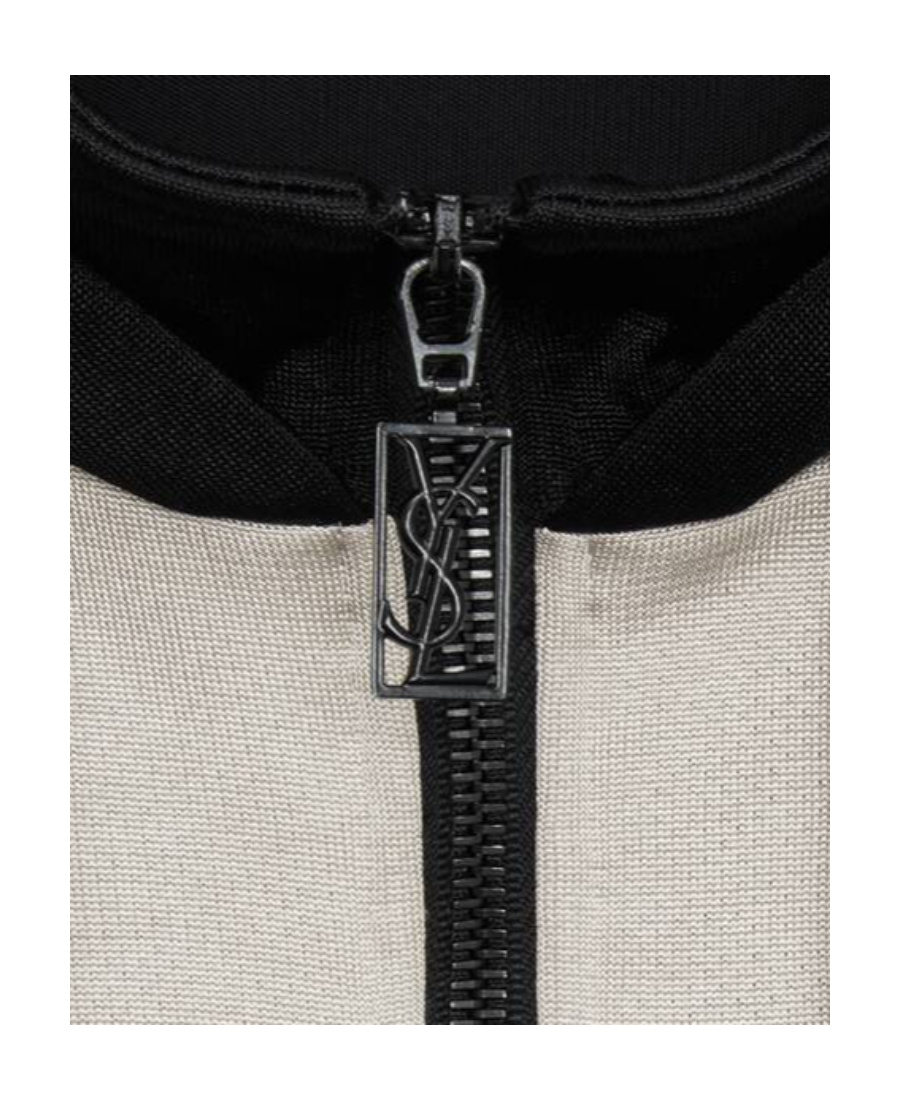 Saint Laurent Two-tone Paneled Hoodie In Black