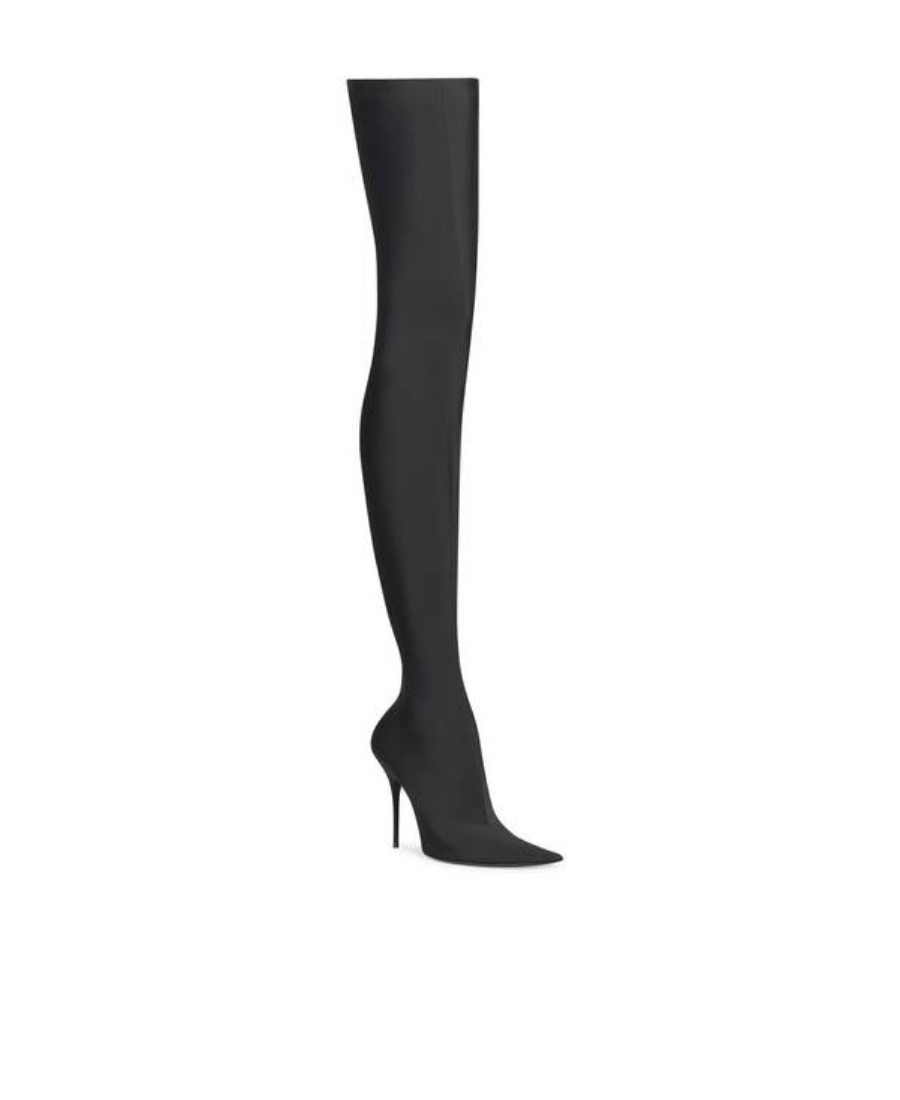 Balenciaga Knife Jersey Over-the-knee Pumps In Black