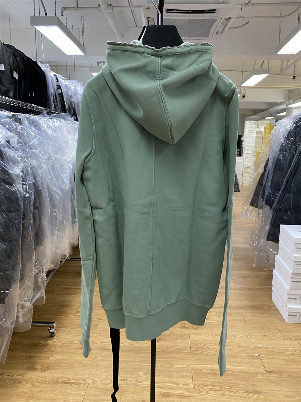 Rick Owens Drkshdw Hooded Casual Jacket In Green