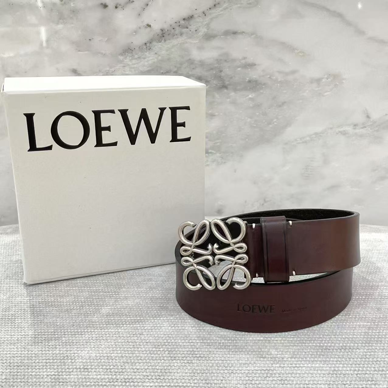 Loewe Chunky Anagram Belt In Brown