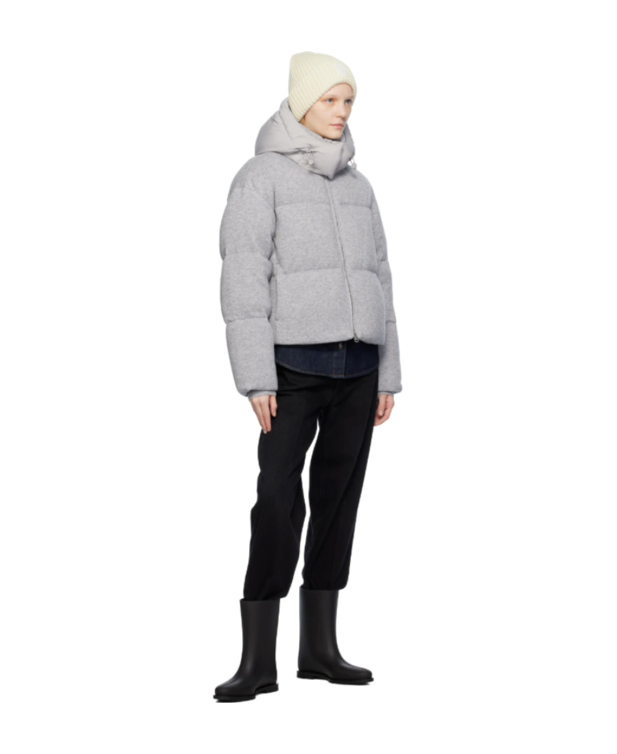 Mackage Hooded Long-sleeved Down Jacket In Gray