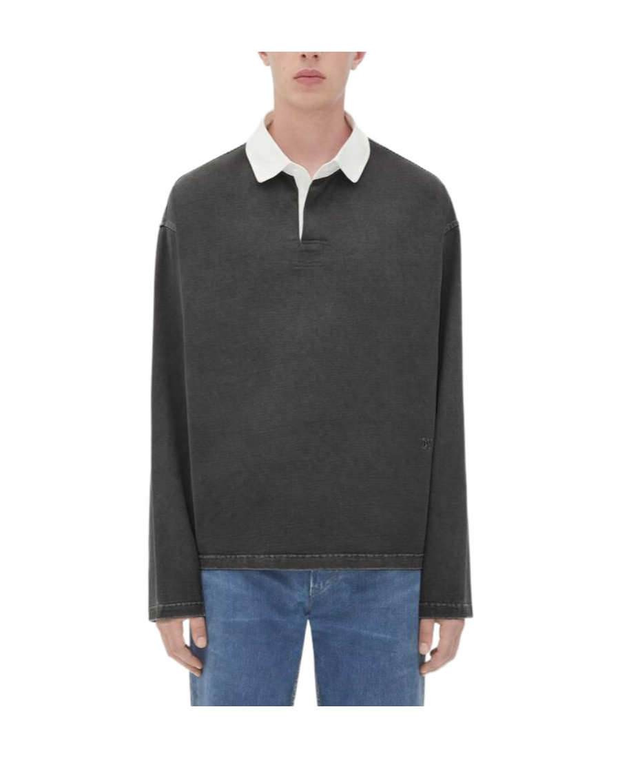 Bottega Veneta Plain Knitted Polo Shirt In Black