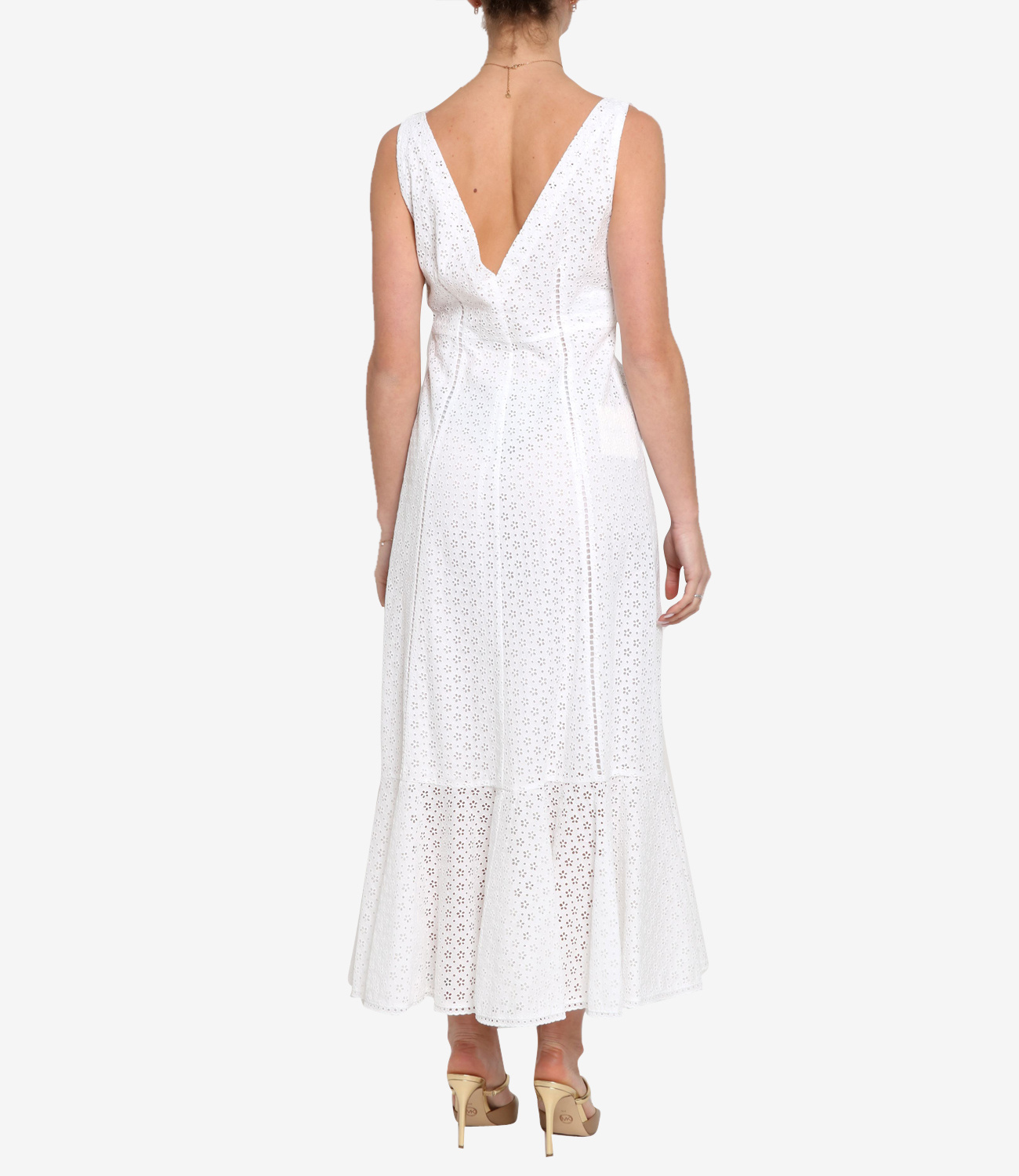 Philosophy Di Lorenzo Serafini Broderie-anglaise Midi Dress In White