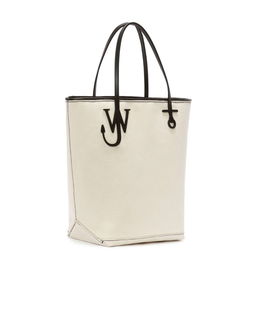 Jw Anderson Jw Tall Anchor Logo Plaque Tote Bag In White