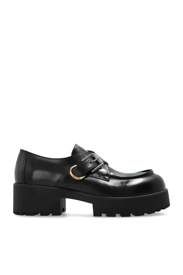 Givenchy Voyou Monk Crystal-embellished Leather Platform Loafers In Black