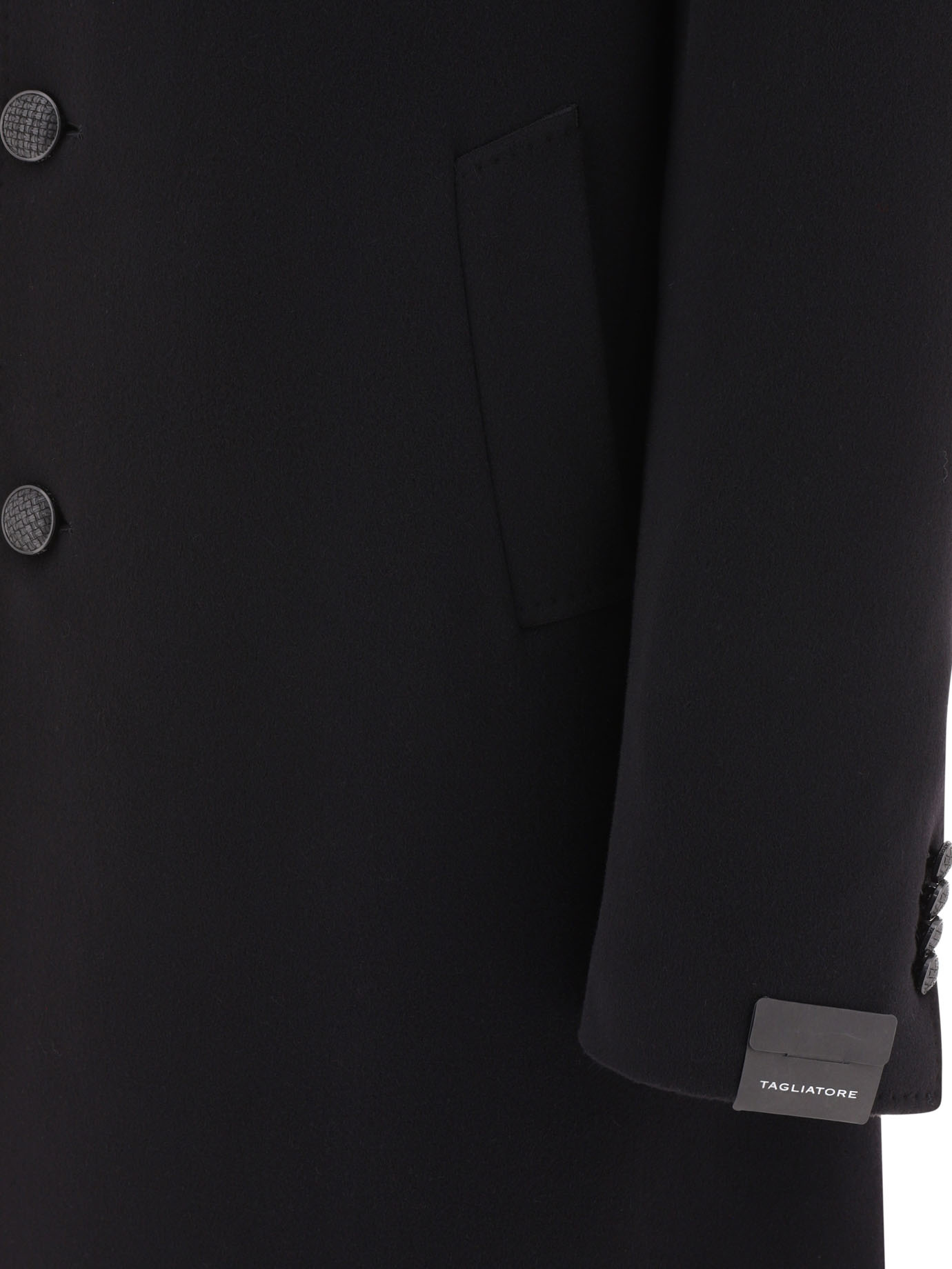 Shop Tagliatore Single-breasted Wool-blend Coat In Black