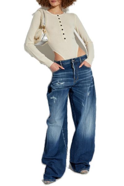 Dsquared2 Button-up Knitted Bodysuit In White
