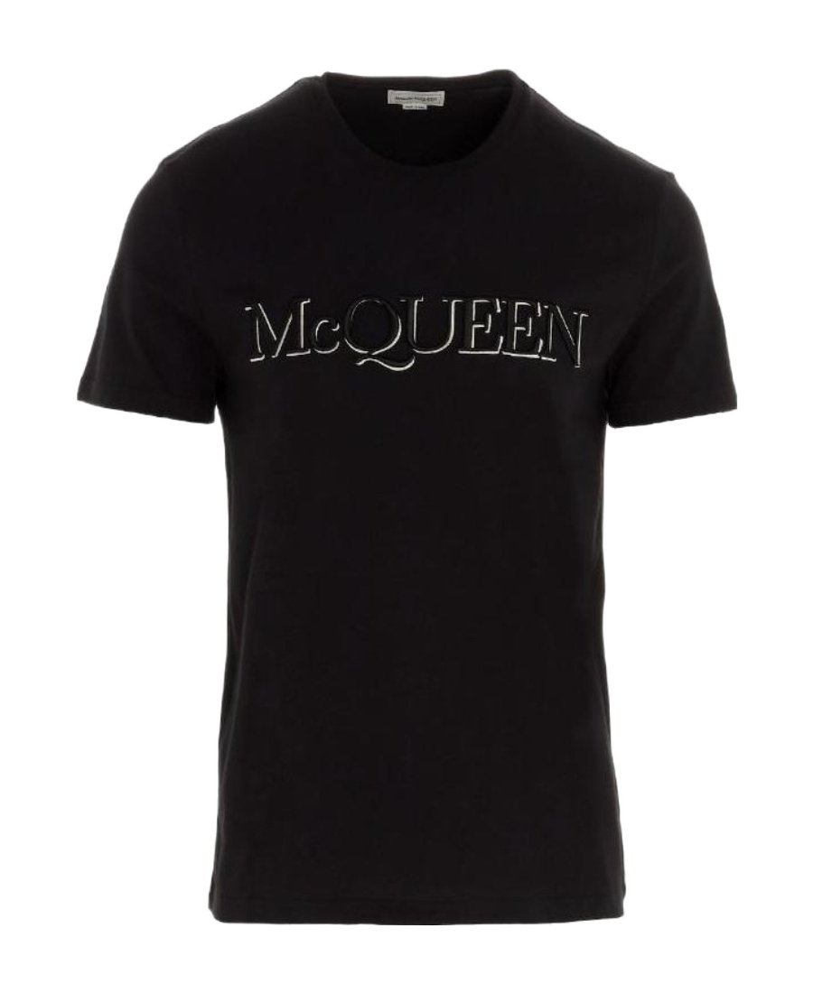 Alexander Mcqueen Logo-print Short Sleeve T-shirt In Black