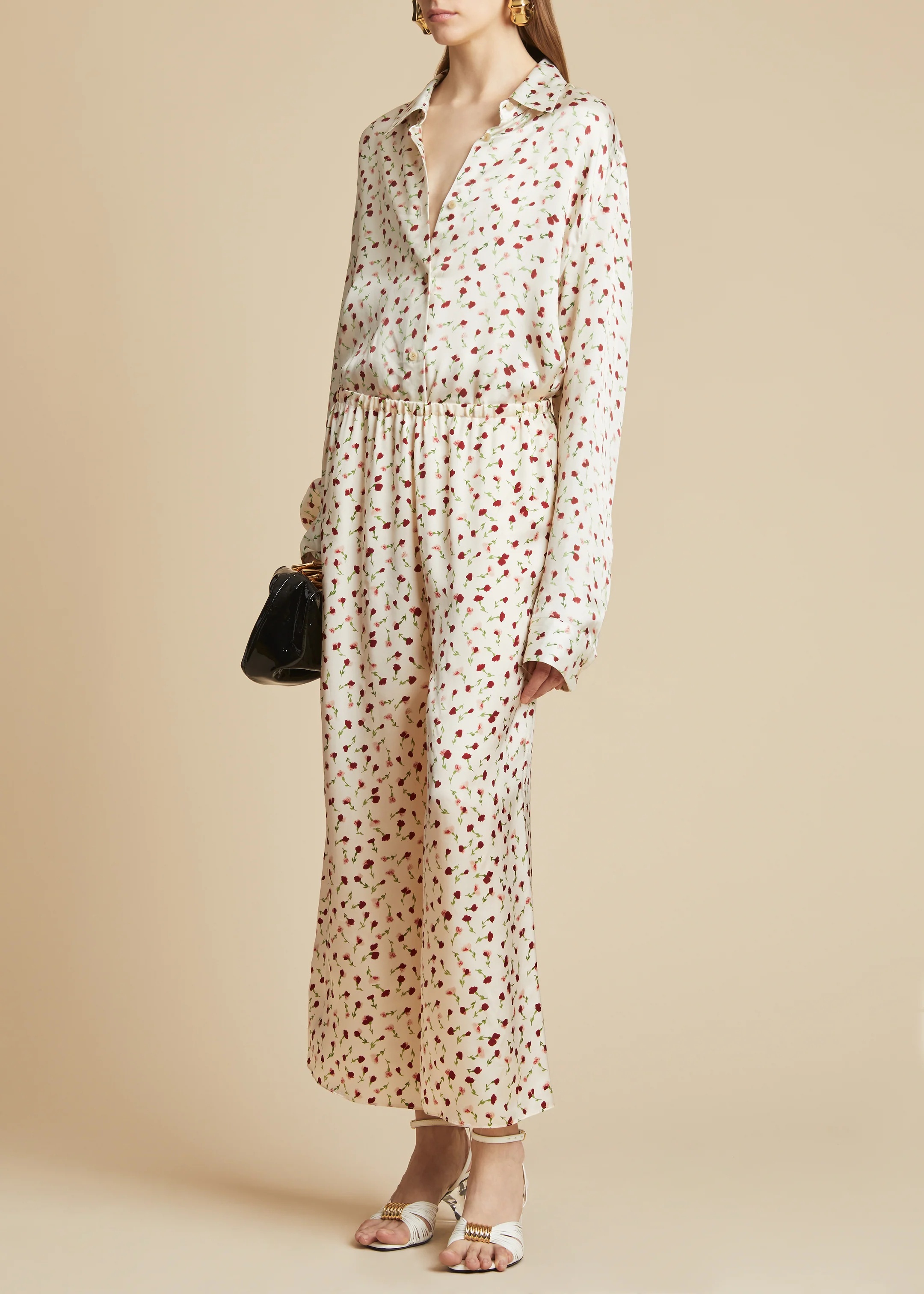 Khaite Hemd Mit Rosen-print In White