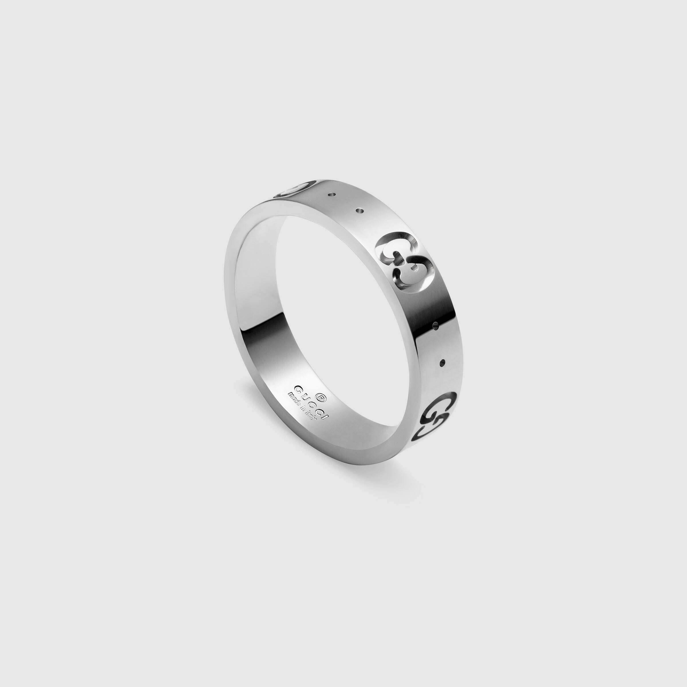 Gucci Icon Thin Band Ring In White