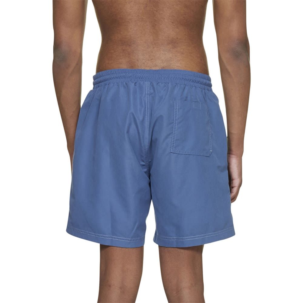 Brunello Cucinelli Embroidered Emblem Swim Shorts In Blue