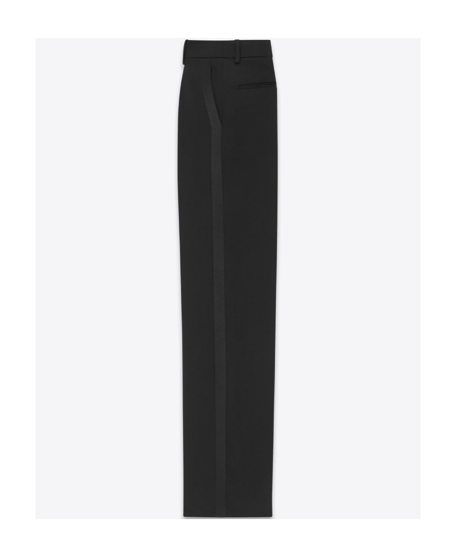 Saint Laurent High-waisted Straight-leg Trousers In Black