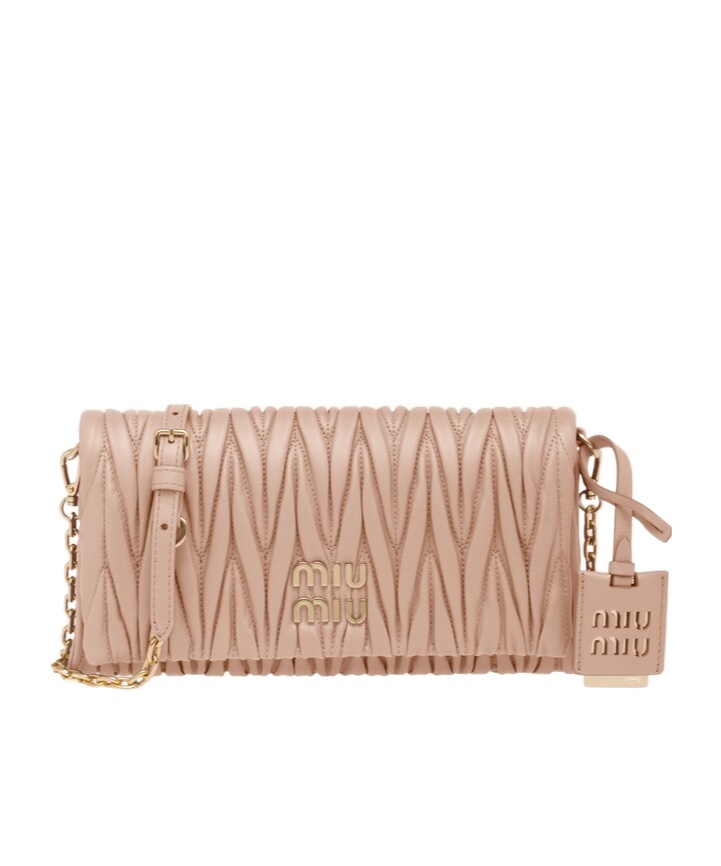 Miu Miu Matelass�-effect Shoulder Bag In Nude