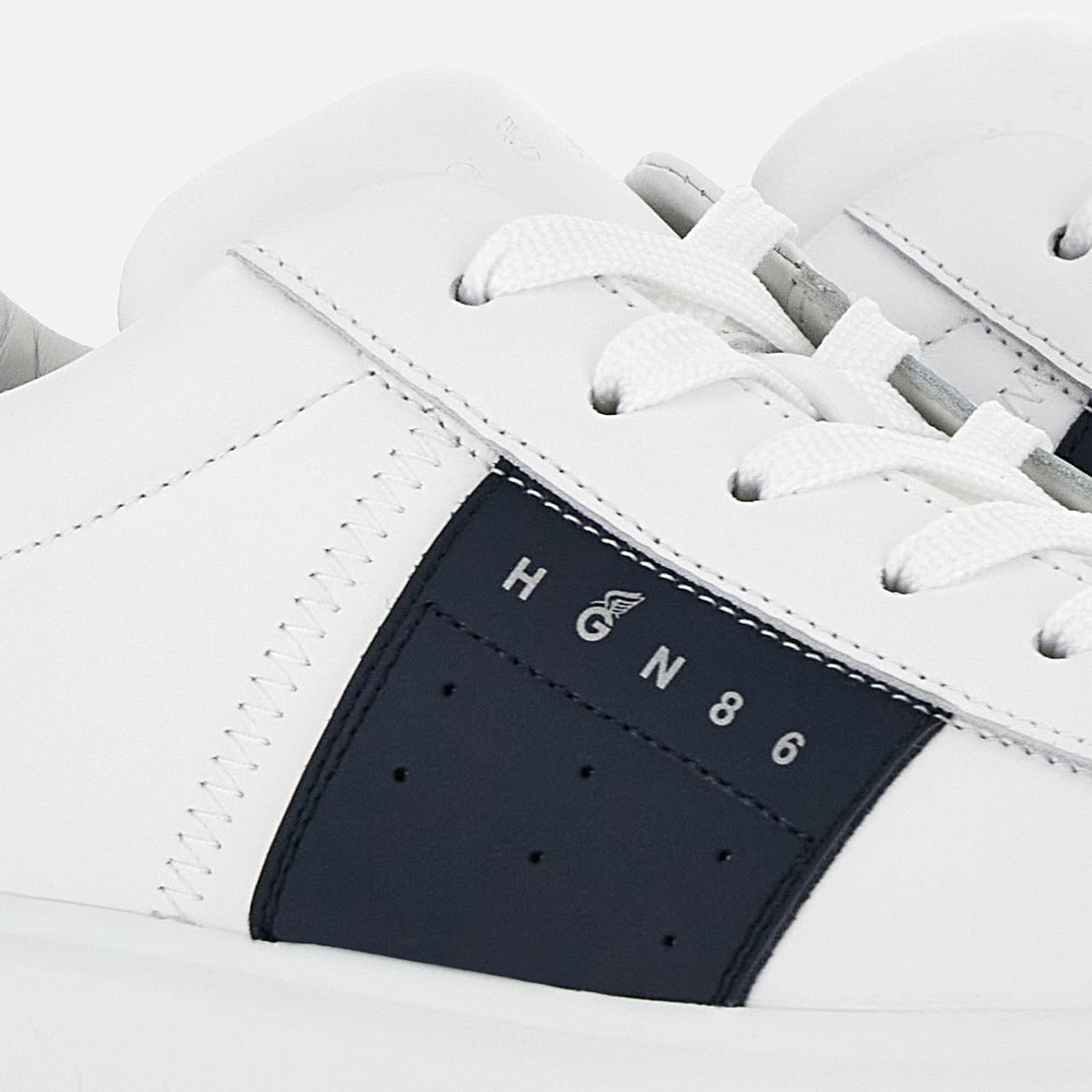 Hogan Round-toe Lace-up Sneakers In White