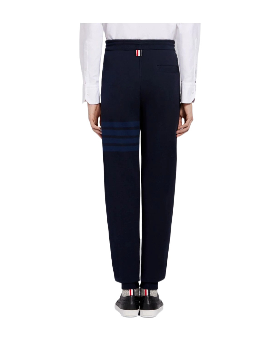 Thom Browne Tonal 4 Bar Loopback Track Pants In Blue