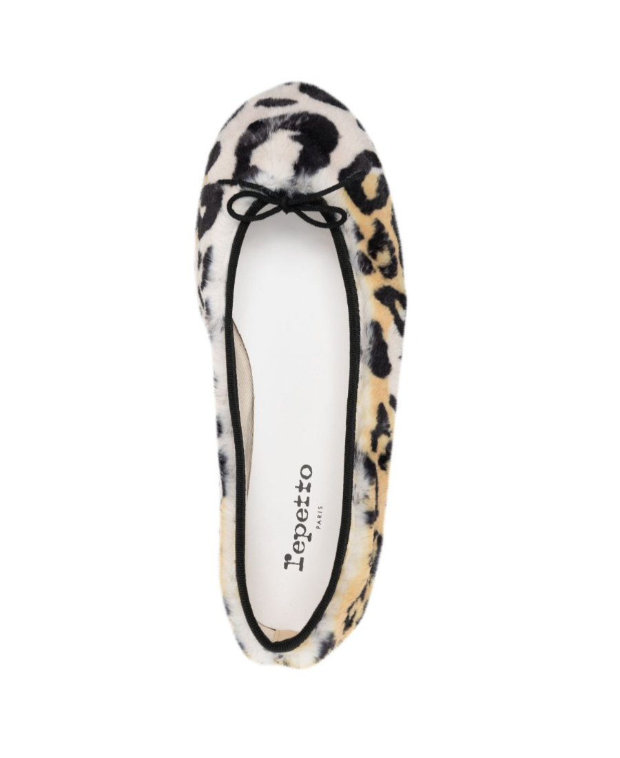 Repetto Leopard Print Ballet Shoes In Black