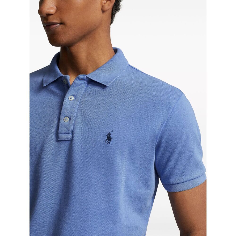 Polo Ralph Lauren Polo Pony-embroidered Cotton Polo Shirt In Blue