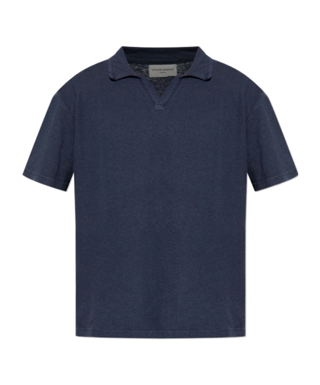 Shop Officine Generale Cotton Polo Shirt In Black