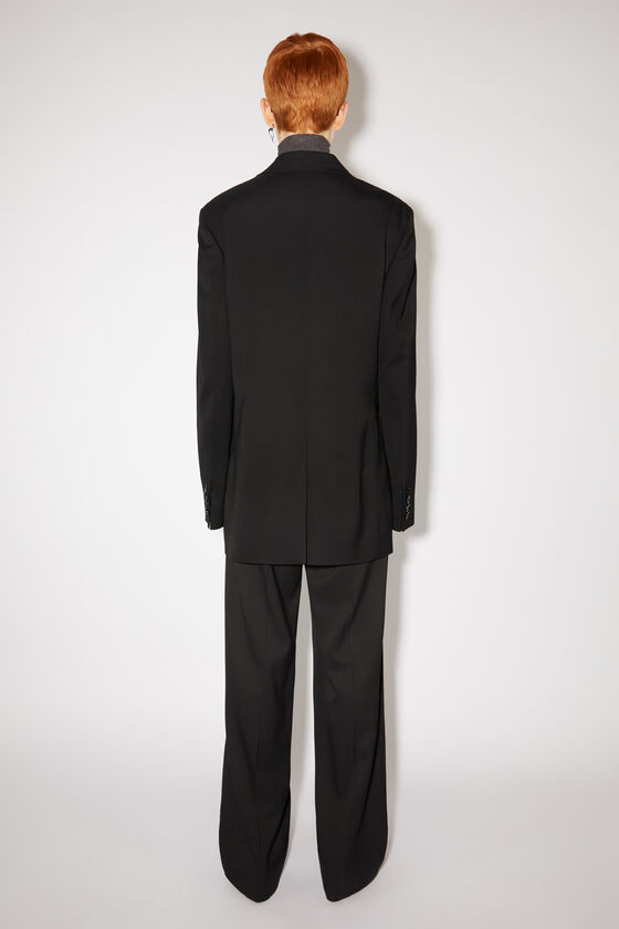 Acne Studios Double-breasted Cotton-blend Blazer In Black