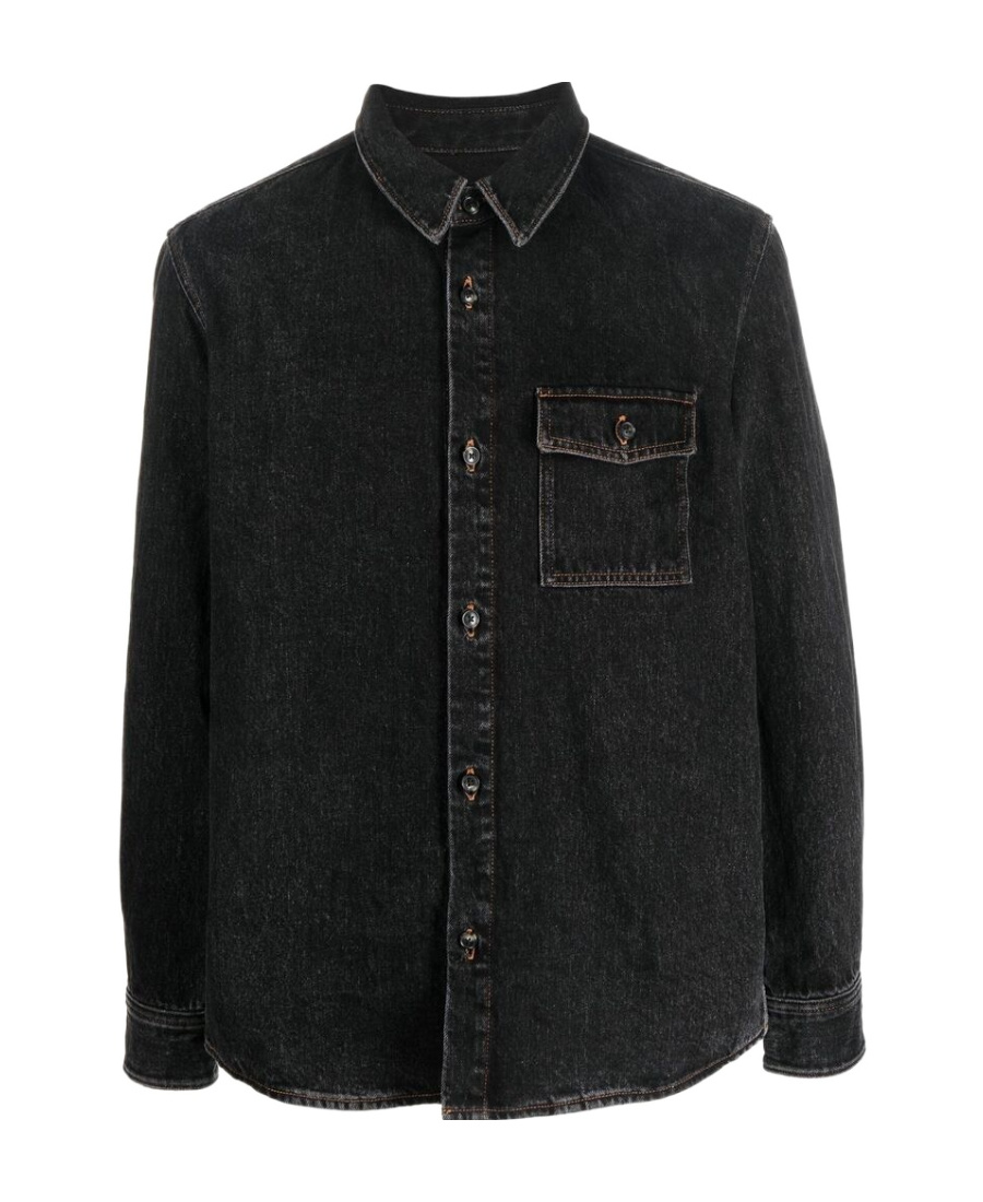 Apc Black Vittorio Denim Shirt In Black