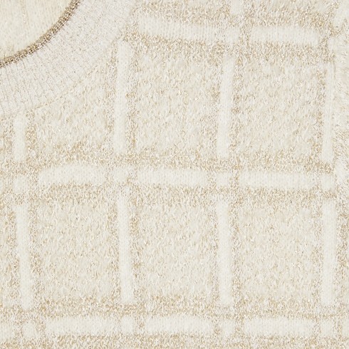 Gucci Checked Lamé Wool-blend Jacquard Top In White And Gold