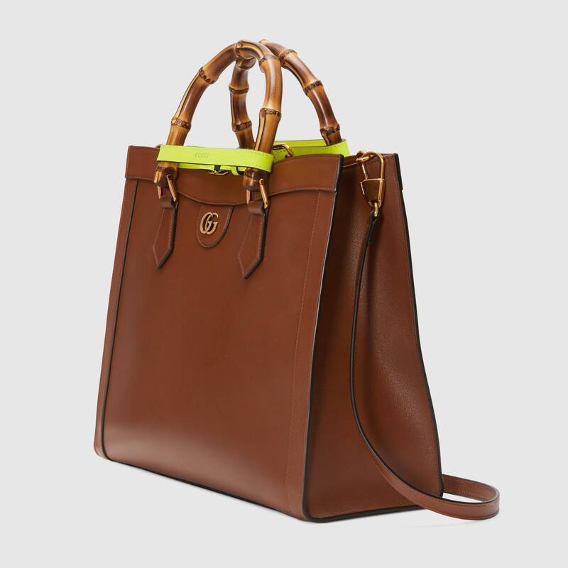 Gucci Diana Bamboo Leather Handbag In Brown