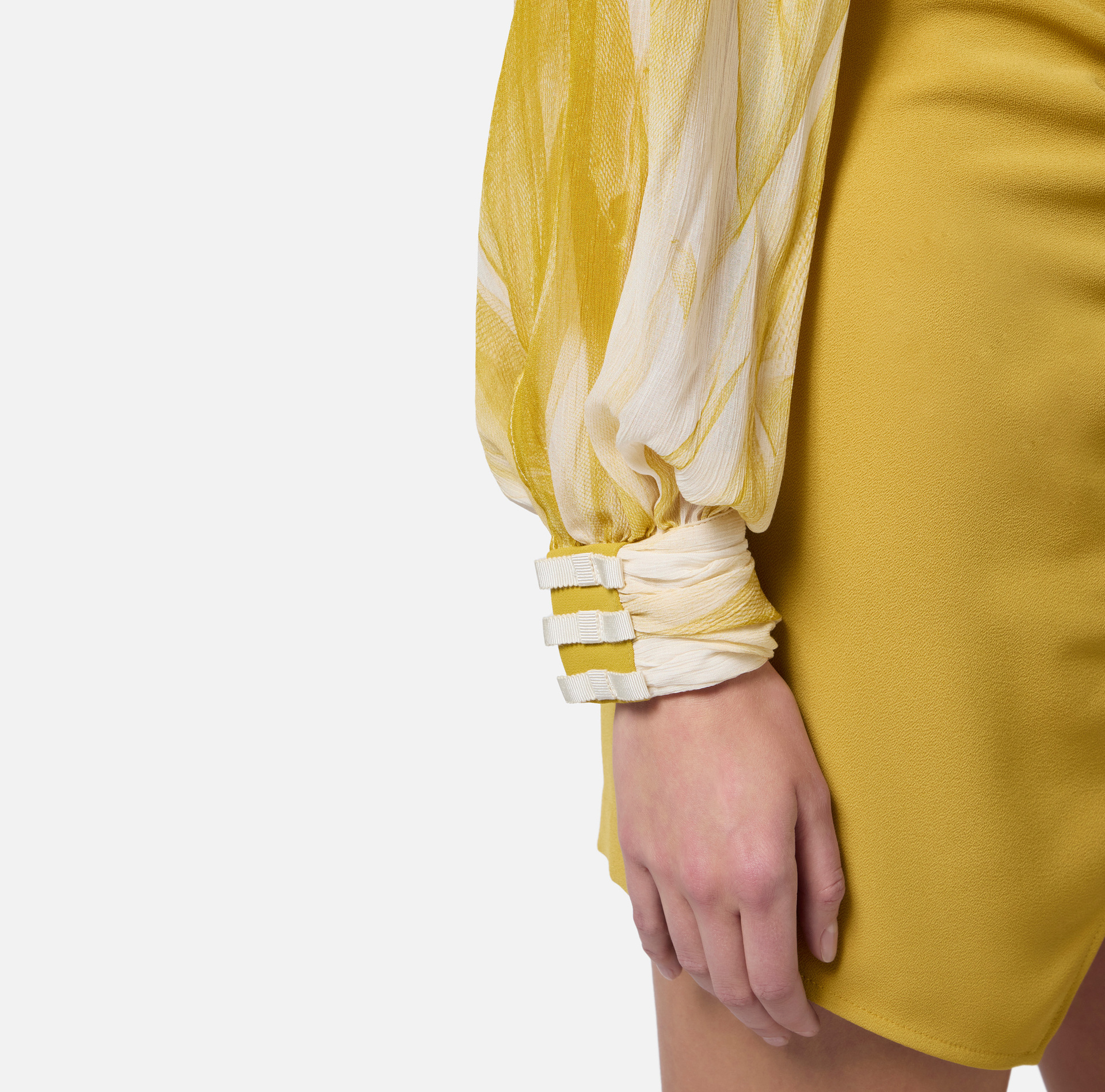 Elisabetta Franchi Butter Curry Blouse In Butter/curry