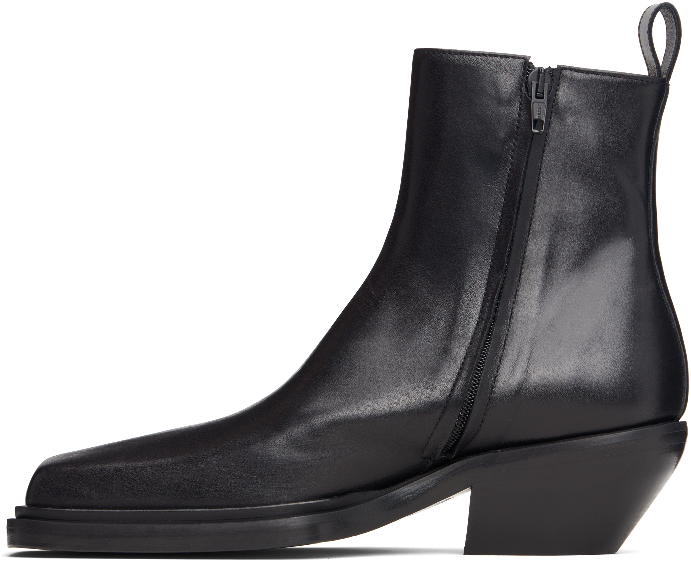 Egonlab Square Toe Ankle Boots In Black