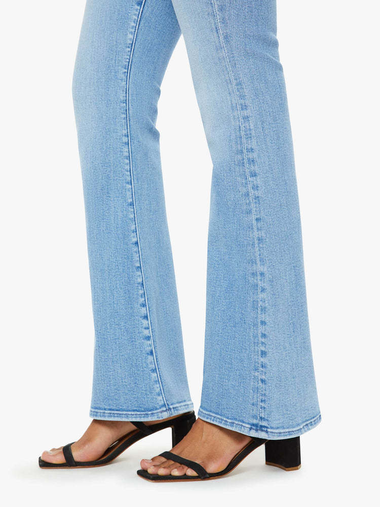 Mother Womens Horseback To Quarterback The Doozy Flared Straight-leg Mid-rise Stretch-denim Jeans In Blue